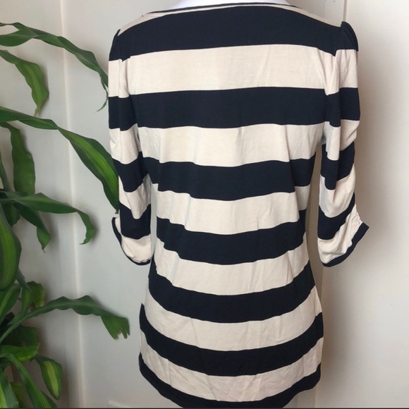 White House Black Market Striped Tee M - Picture 3 of 5
